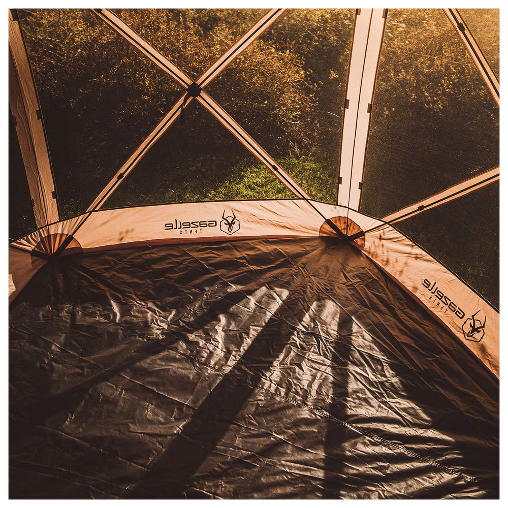 Gazelle Tents G5 footprint Oxford-texture offers durable surface for floor protection.