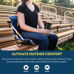GCI Outdoor Big Comfort Stadium Chair bleacher attachment secures seating
