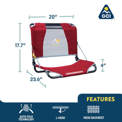 GCI Outdoor Big Comfort Stadium Chair mesh backrest for airflow and cooling