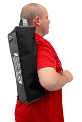 GCI Outdoor Compack Rocker easily slung over the shoulder for transport.