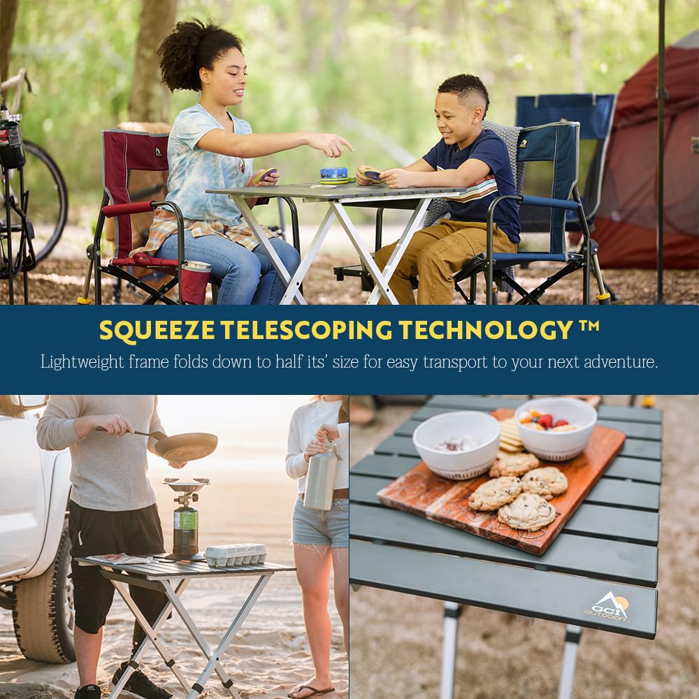 GCI Outdoor Compact Camp Table 25 supports meals and gear without crowding a campsite.