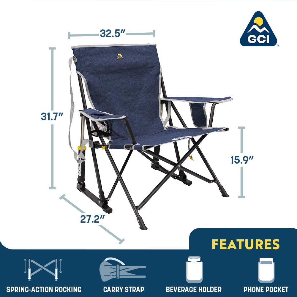GCI Outdoor Kickback Rocker armrests provide comfortable support during long rests.