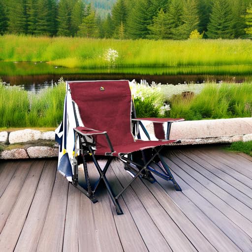 GCI Outdoor Kickback Rocker with beverage holder keeps drinks within reach.