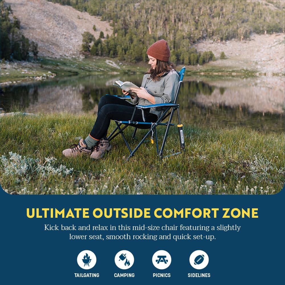 GCI Outdoor Kickback Rocker carry strap enables hands-free transport.
