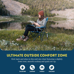 GCI Outdoor Kickback Rocker carry strap enables hands-free transport.