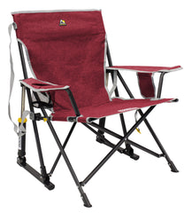 GCI Outdoor Kickback Rocker chair red, portable seating for camping comfort.