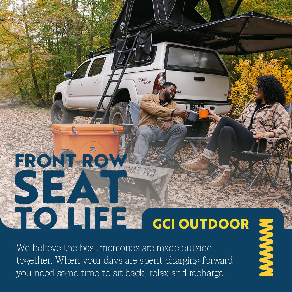 GCI Outdoor Kickback Rocker folds compactly for easy transport.