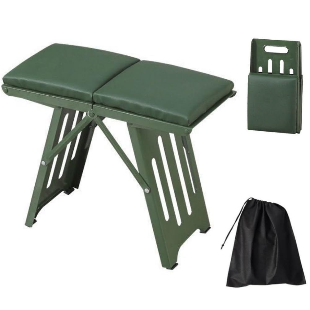 GDCARSL portable folding camping stool with soft seat for comfortable outdoor seating