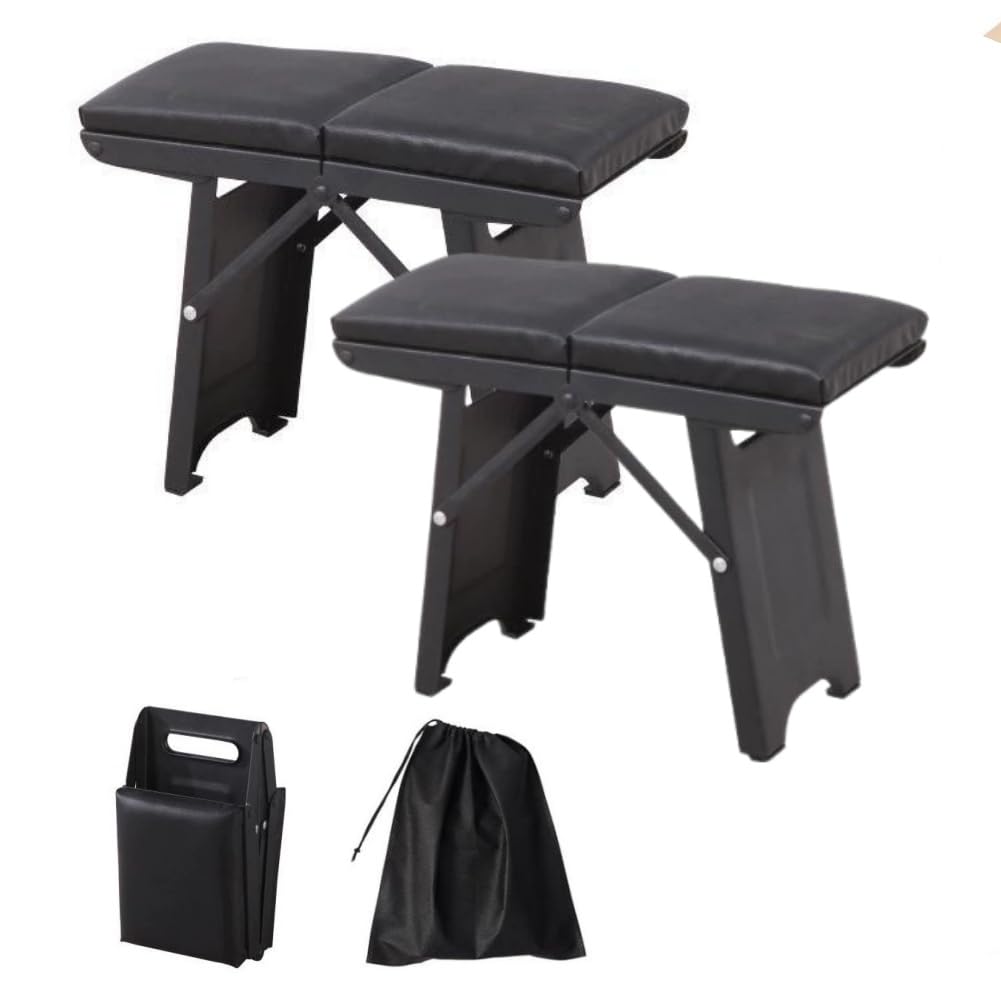 GDCARSL portable folding stool with soft seat for comfortable outdoor sitting