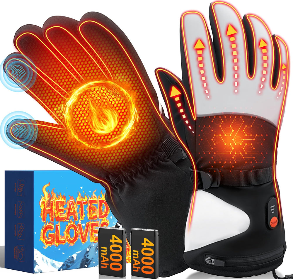 GDFFZM heated gloves show 360 heat coverage for complete warmth.