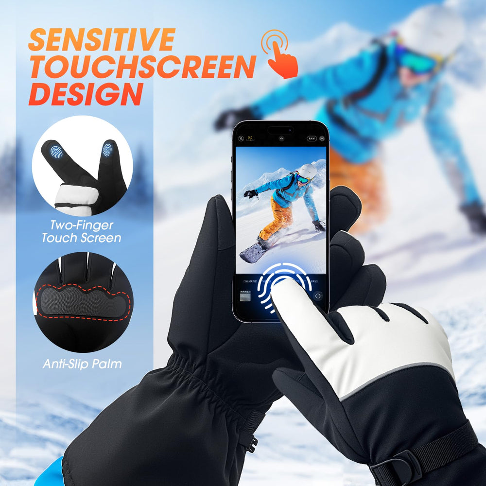 Adjustable wrist strap seals cold air and improves fit.