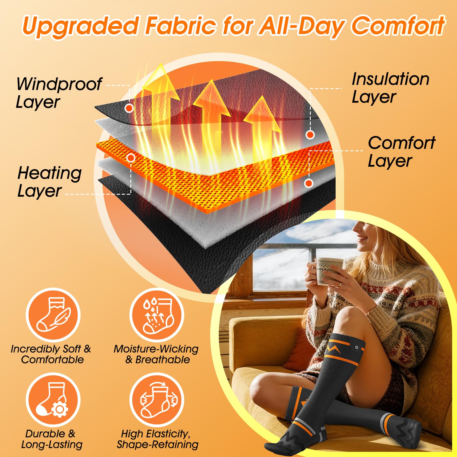 GDFFZM heated socks use case: skiing, hunting, and outdoor adventures