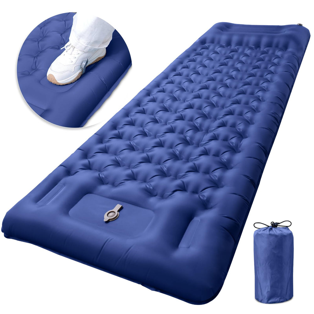 GDREAMT inflatable sleeping pad with pillow cushions you for a comfortable night outdoors.