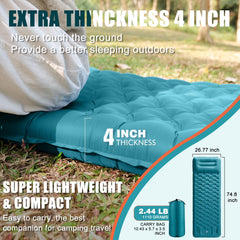 GDREAMT sleeping pad built-in pump image, quick foot inflation for fast setup.