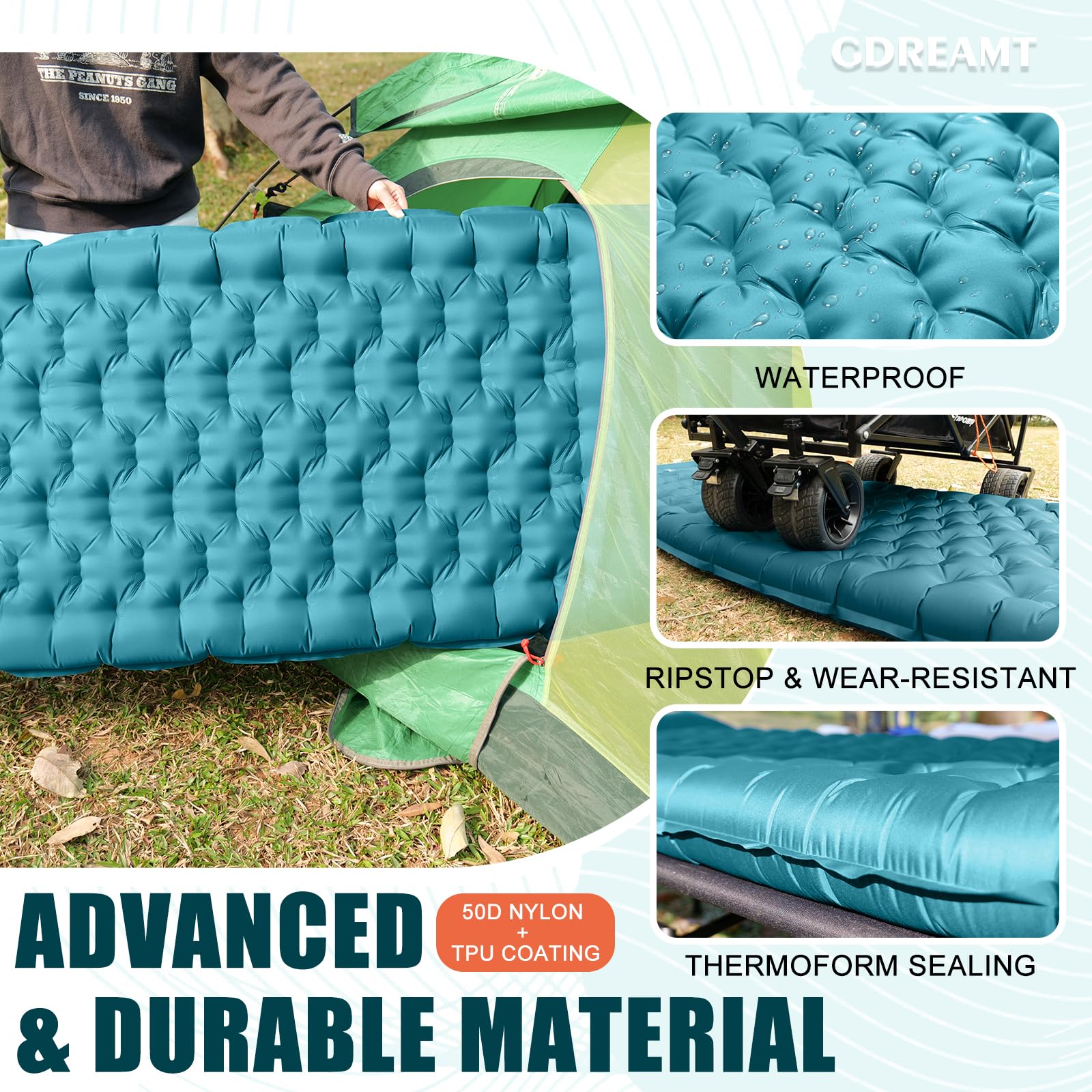 GDREAMT ergonomic hexagon cells cradle pressure points for comfortable sleep.