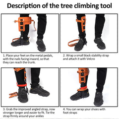 Gdsinstna tree climbing spikes set ankle straps secure ankle fit for safety