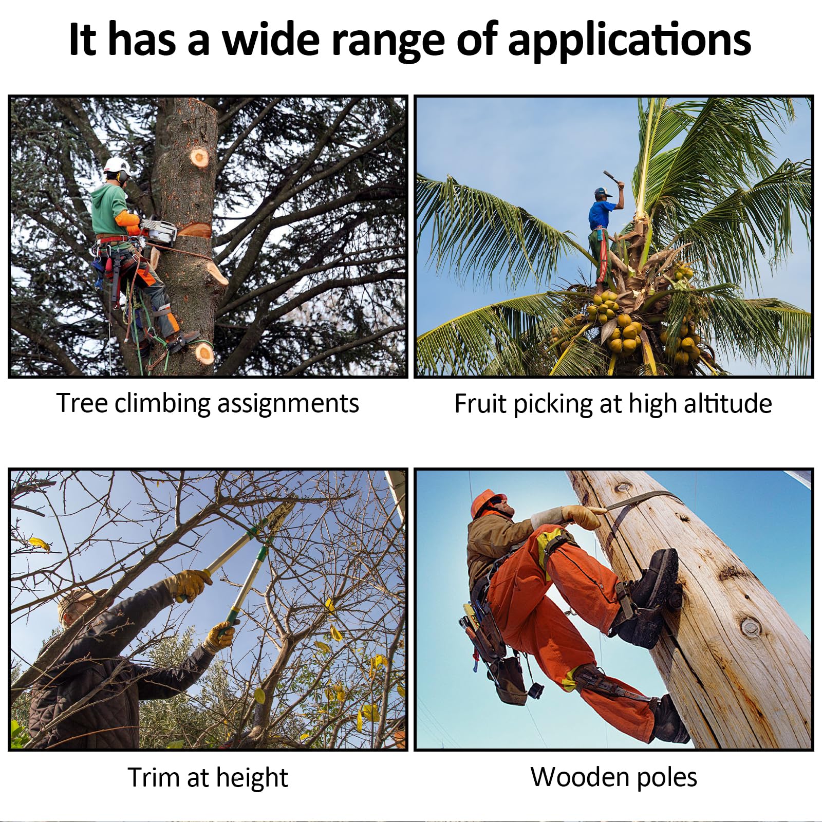 Gdsinstna tree climbing spikes set durable claws in action for quick grip
