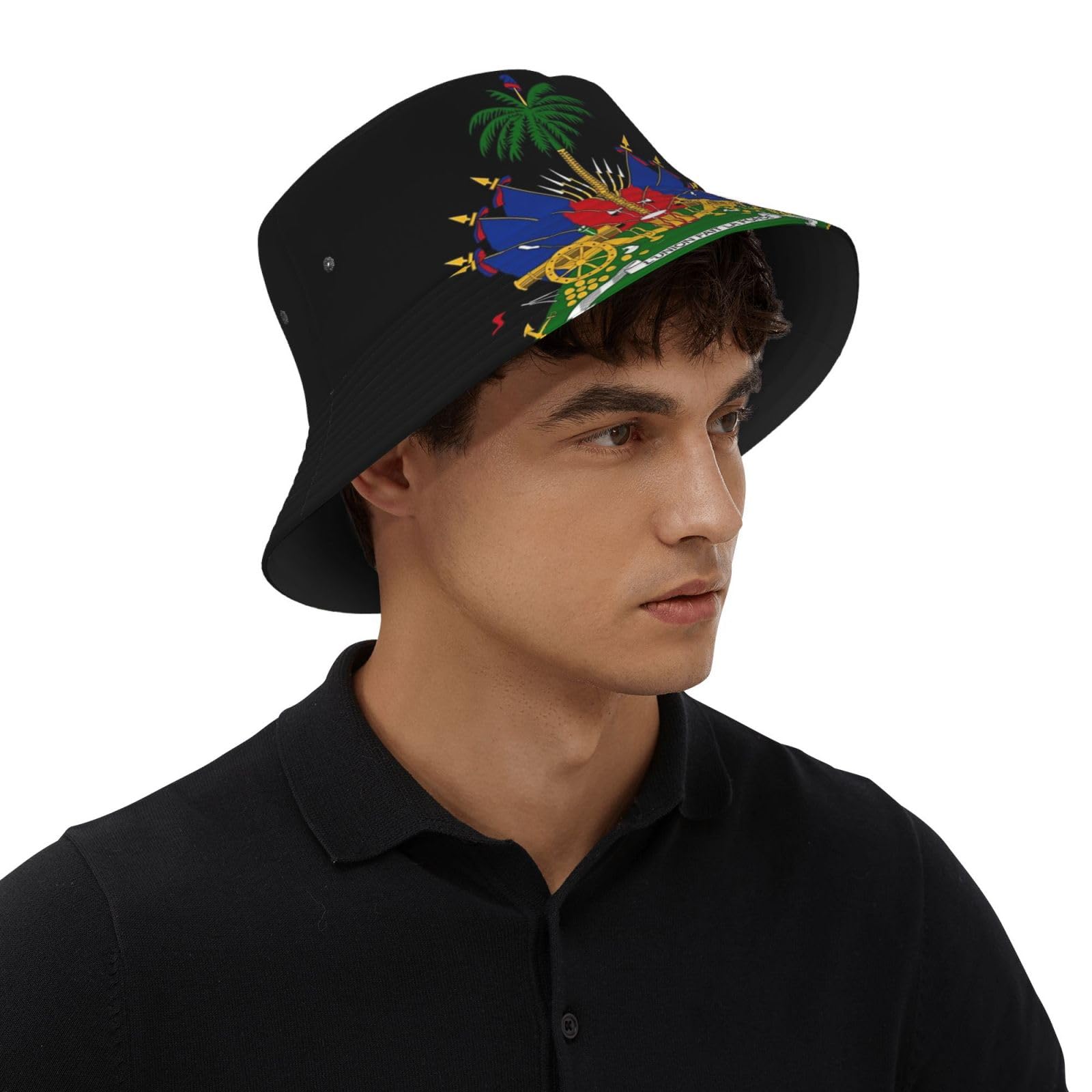GDUUASB Foldable Haiti Flag Hat folds neatly into bags for travel.