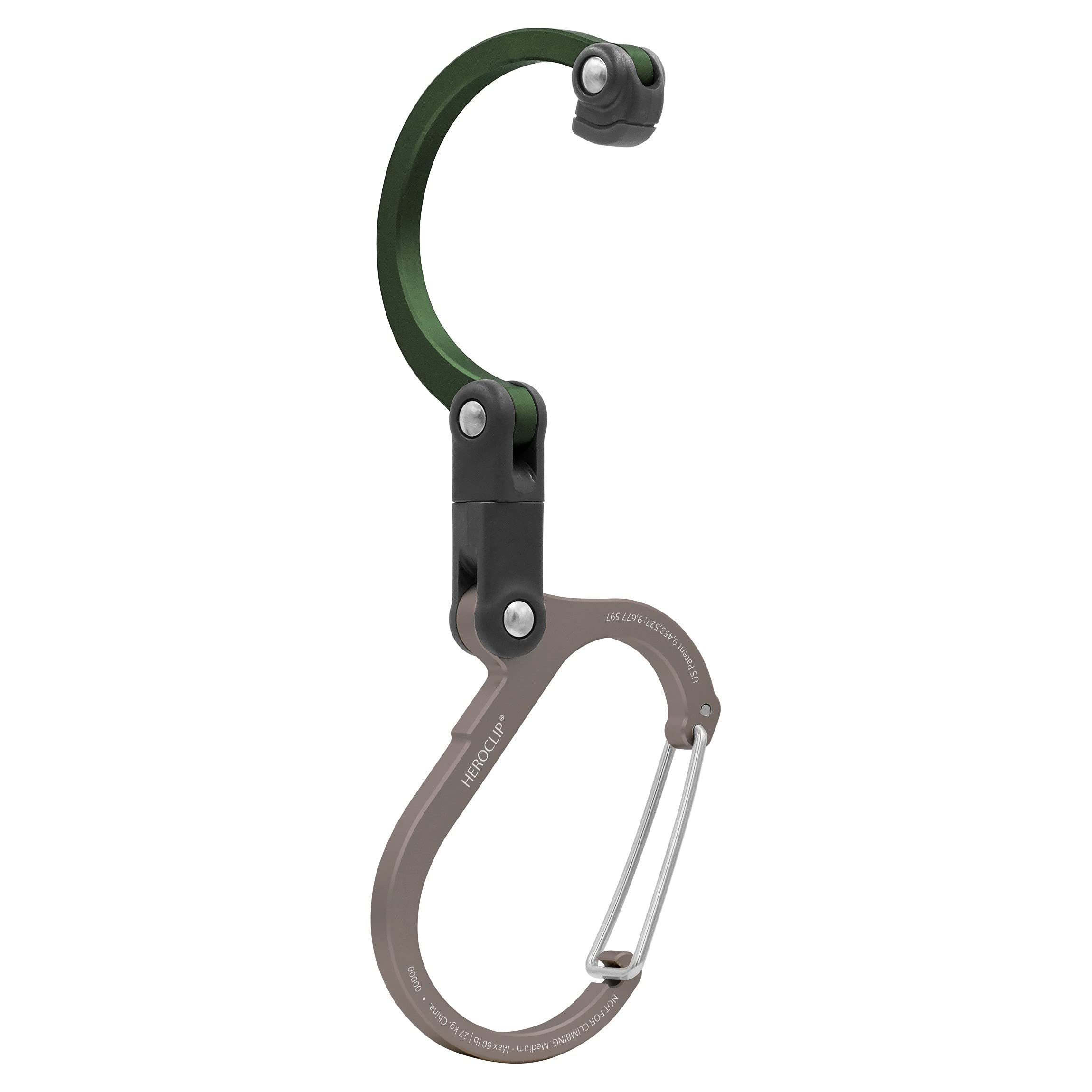GEAR AID HEROCLIP Medium clips a duffle from a fence for quick storage.