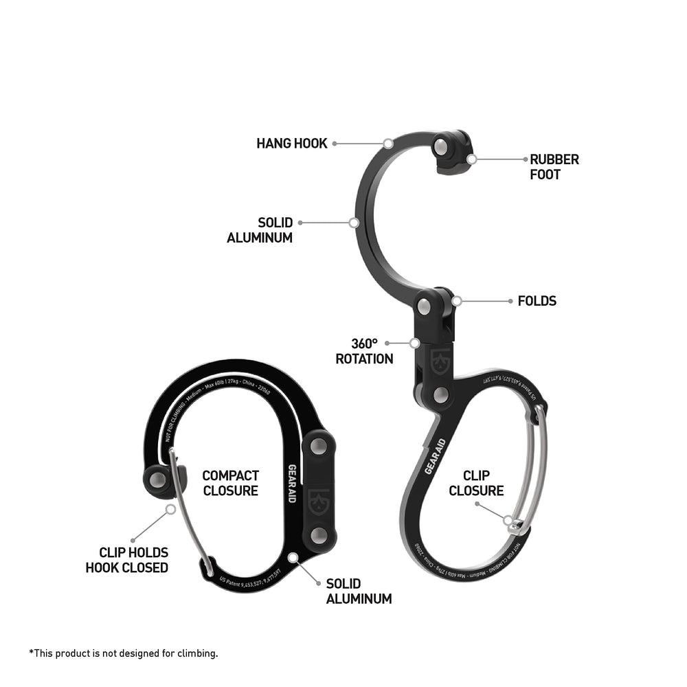 GEAR AID HeroClip Medium rubber-tipped grip keeps items secure
