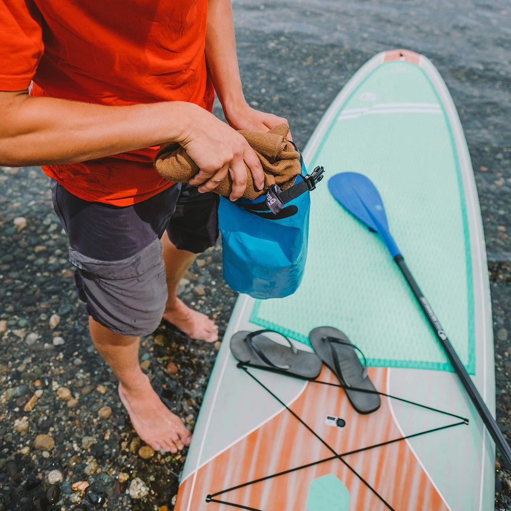Gear Aid micro-terry towel for beach or gym, stays fresh all day.