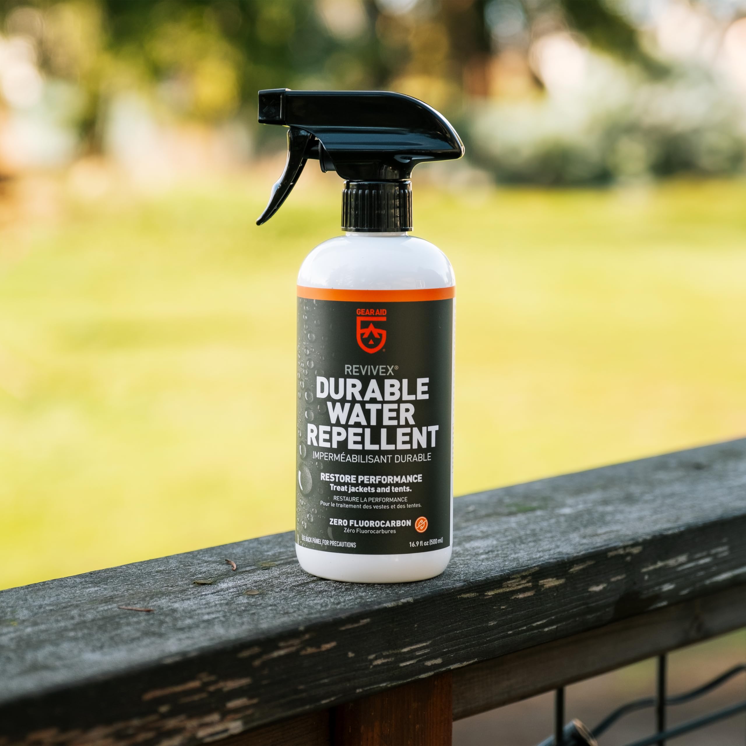 GEAR AID Revivex DWR spray on tent fly adds rain resistance for outdoor camping