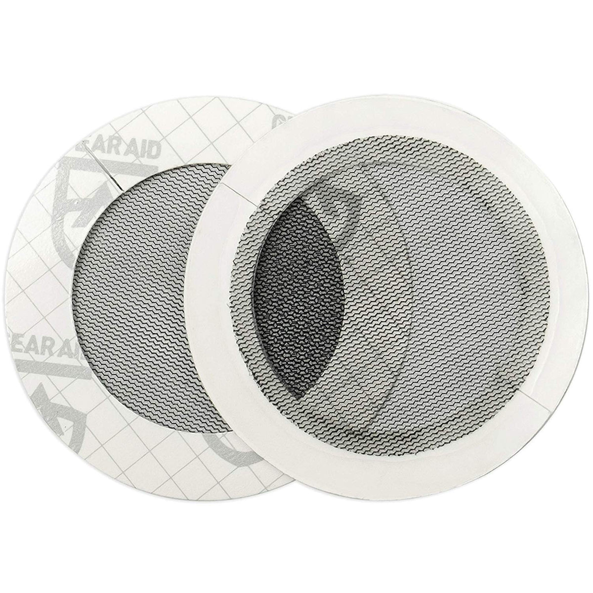 Gear Aid Tenacious Tape Mesh Patch 3-inch round repairing a torn bug screen without heat