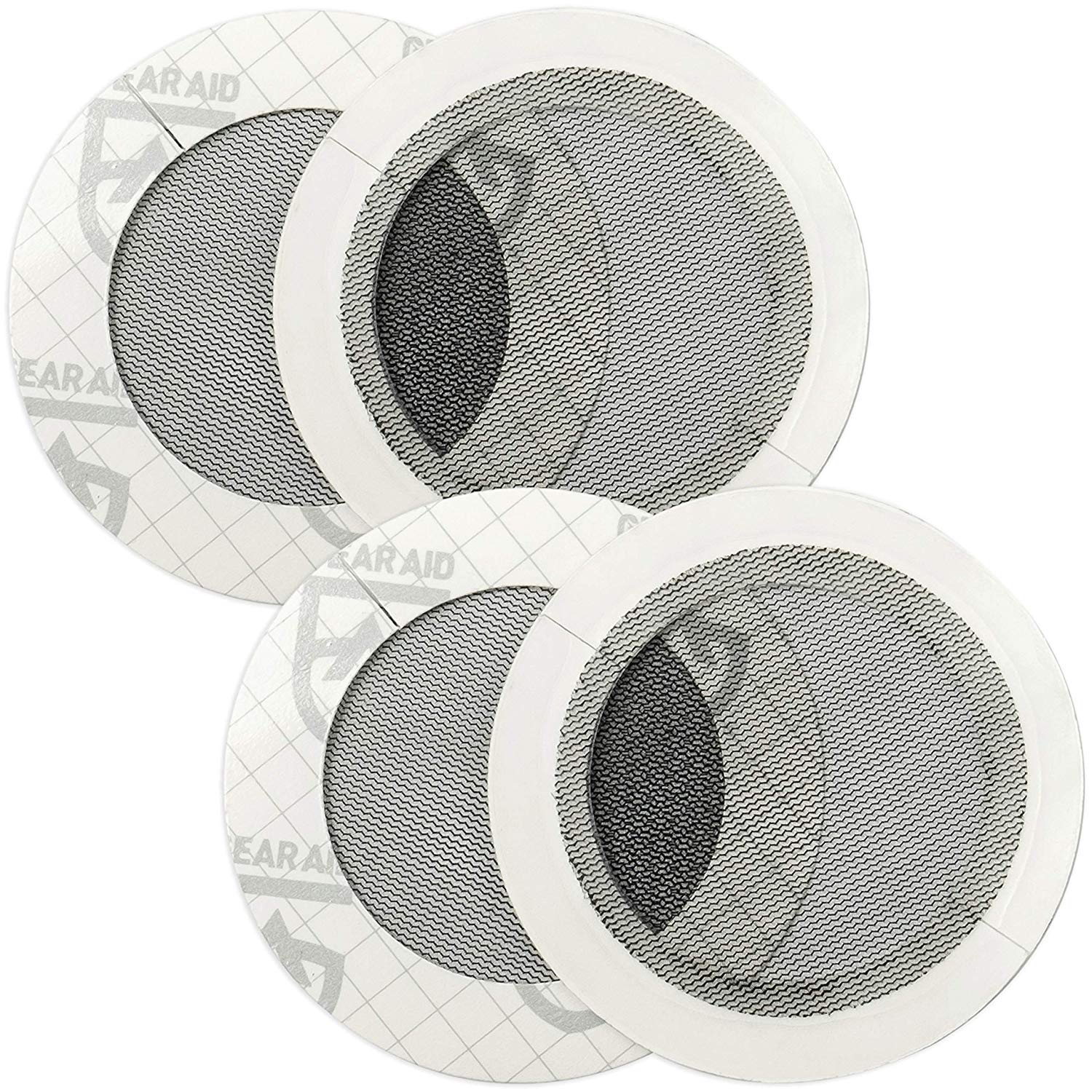 Gear AID Tenacious Tape Mesh Patch covers tent hole for quick campsite repair.