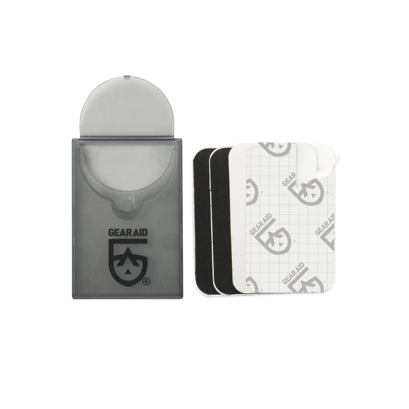 GEAR AID Tenacious Tape Mini Patches on a sleeping bag repair keeps fabric secure.