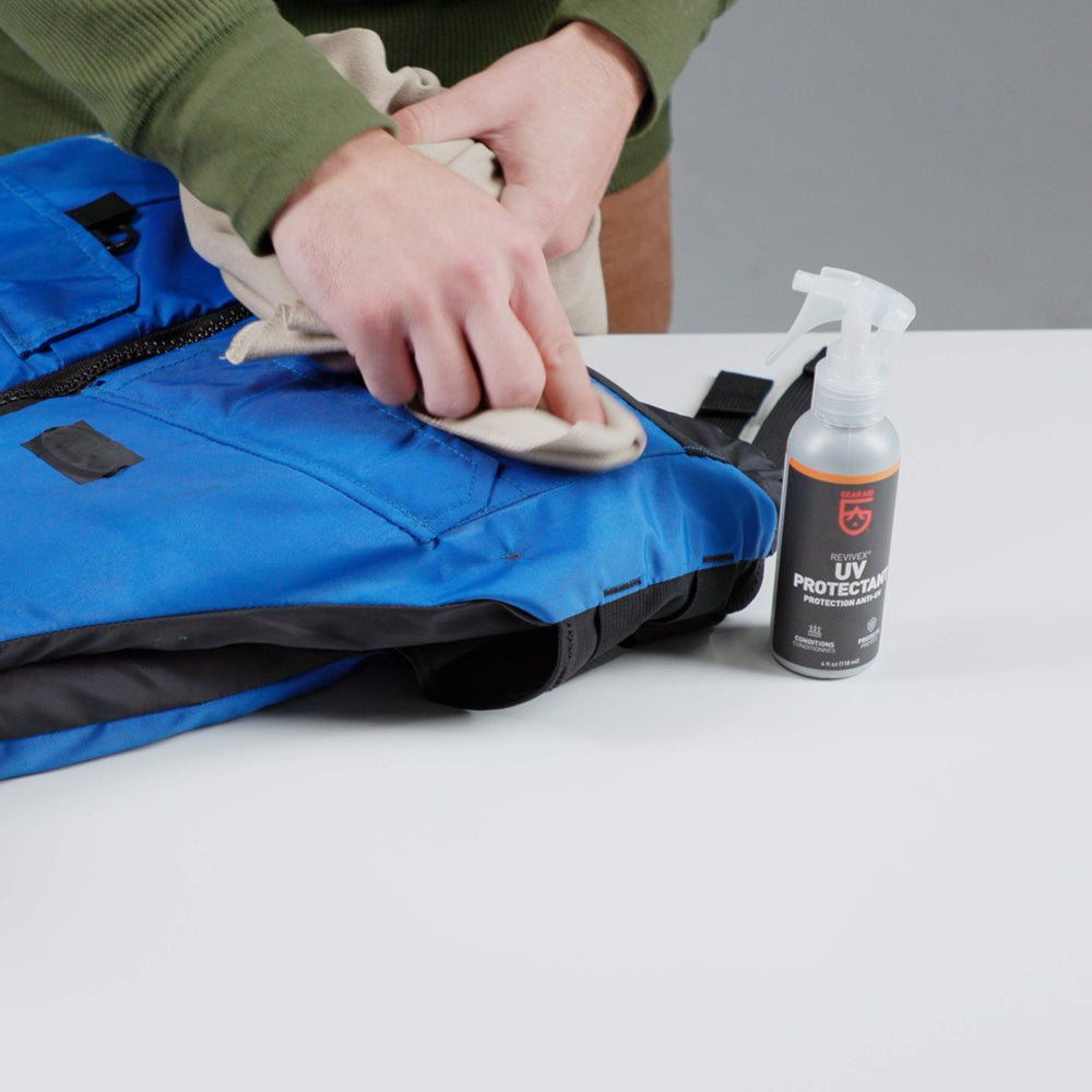 GEAR AID UV Protectant on rubber boots for color retention