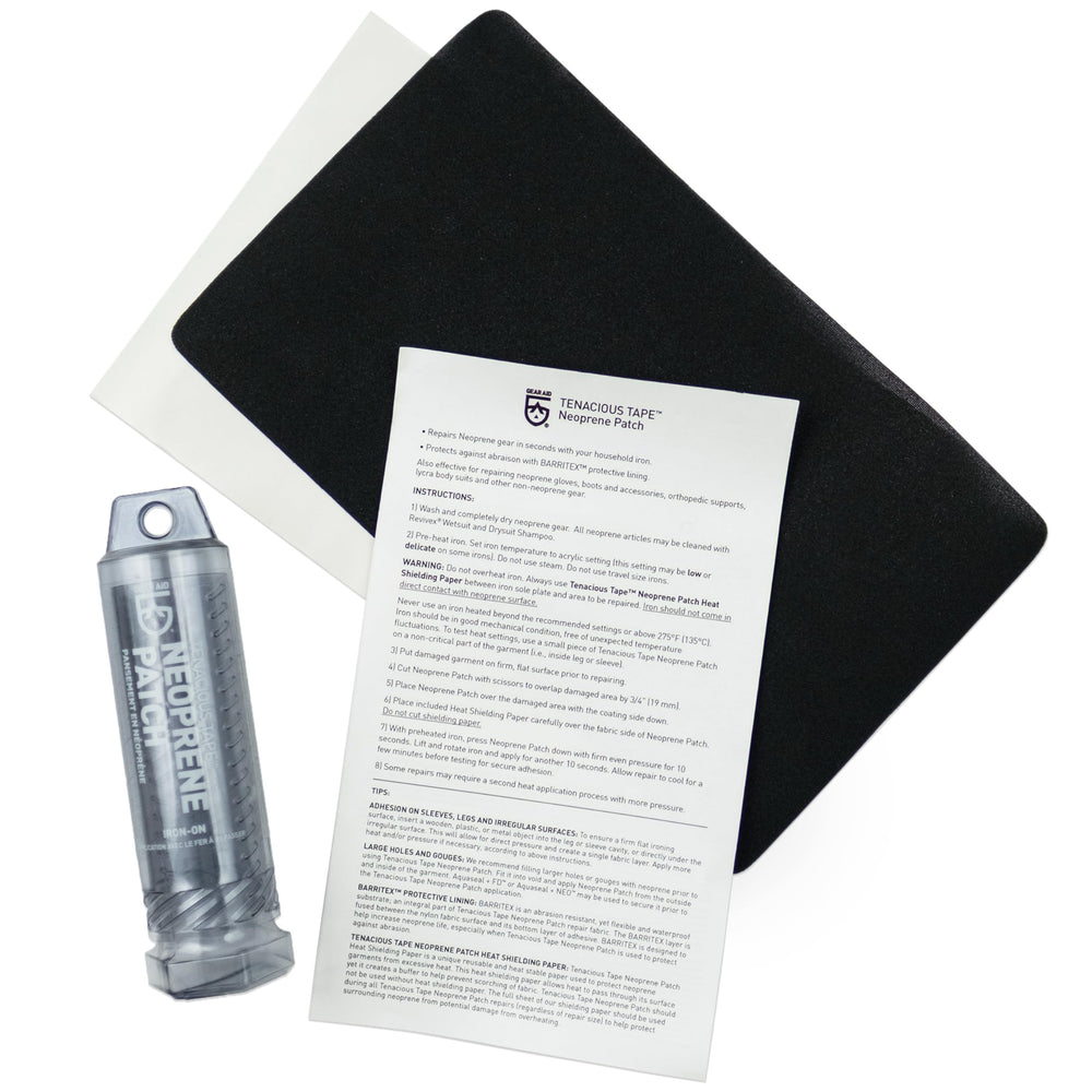 GEAR AID Aquaseal NEO cement included for strong bond and durability.