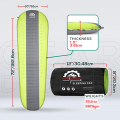 Gear Doctors self-inflating sleeping pad packed compact for backpacking and travel.