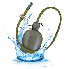 Gearhandle US Military Canteen Straw Kit in OD Green, convenient hands-free hydration in the field