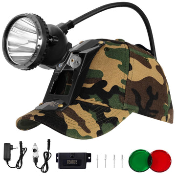 GearOZ 10W headlamp beam with 800-yard reach for safe night navigation