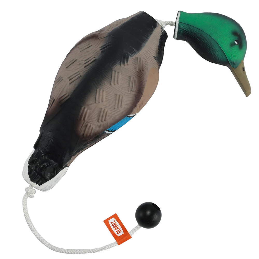GearOZ Duck Dummy warning highlights not for chewing or cold-weather use.