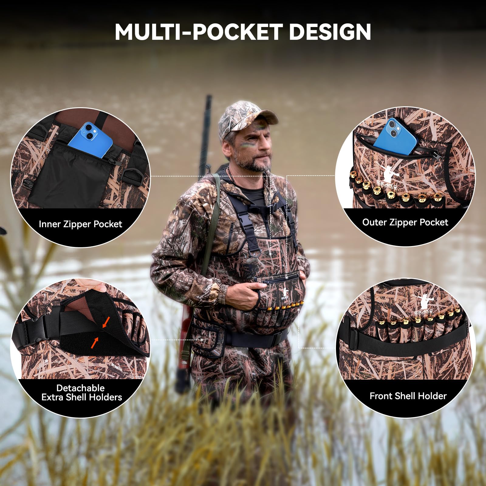 GearOZ front shell holders for quick ammo access during hunts.