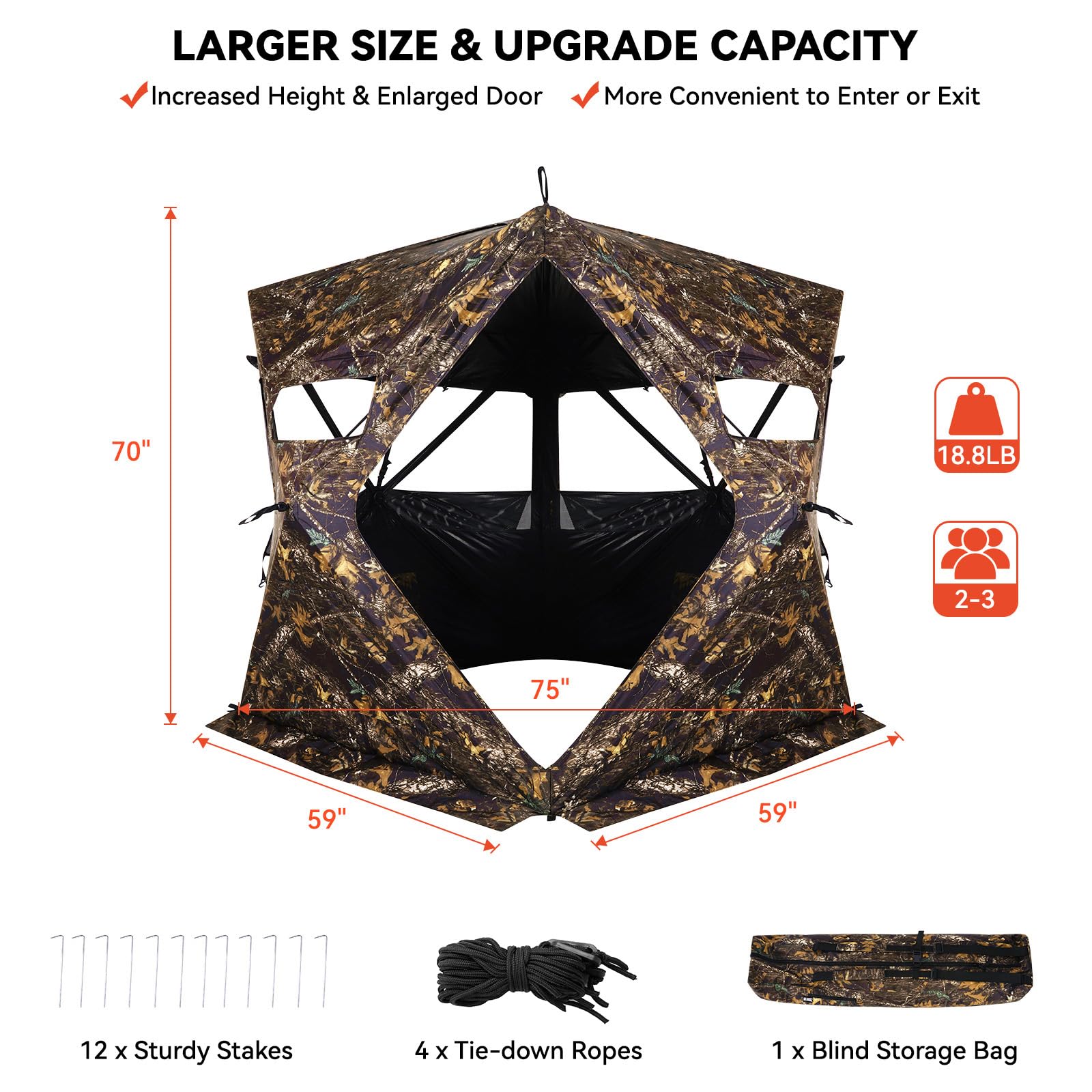GearOZ accommodates 2-3 hunters for shared field setups