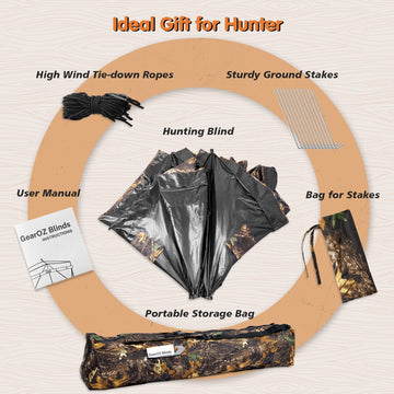 GearOZ ground blind door area showing silent entry and accessibility