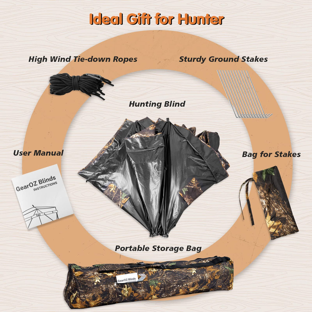 GearOZ ground blind door area showing silent entry and accessibility