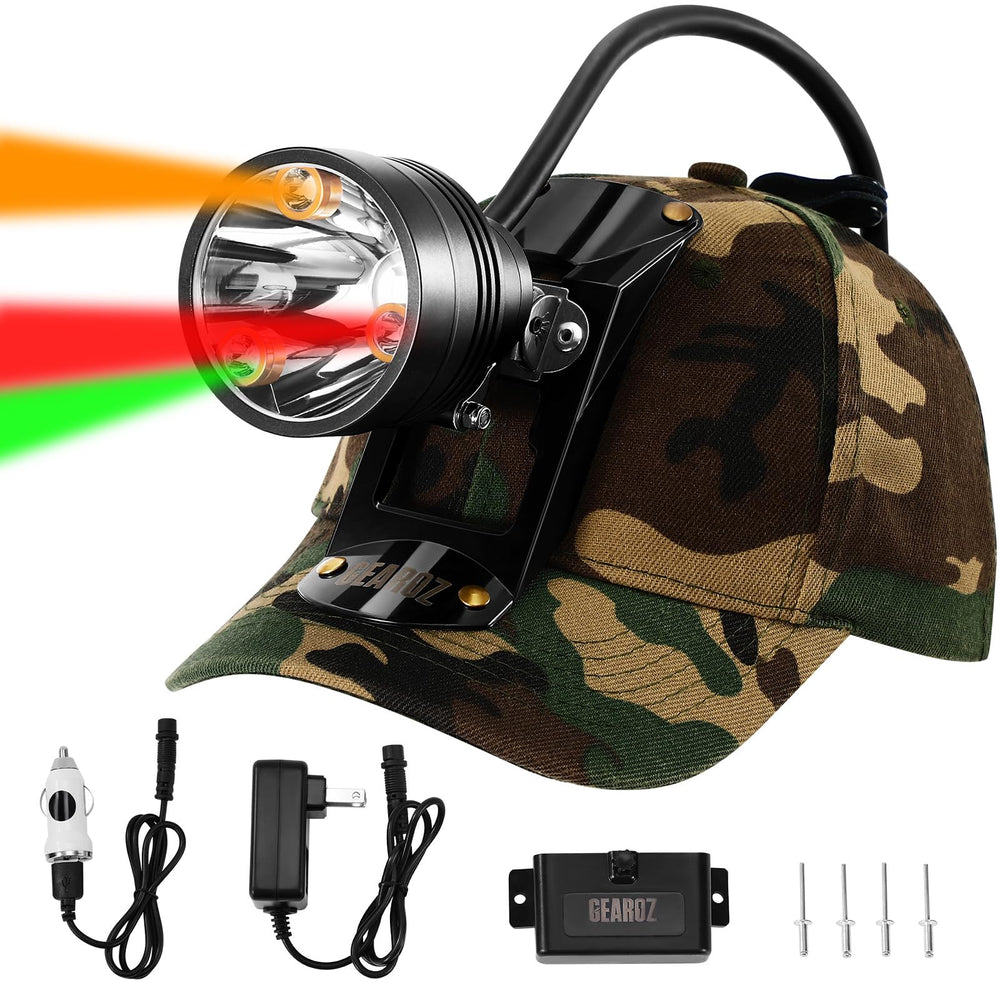 GearOZ headlamp long-range beam reveals distant eyes for safer night hunting