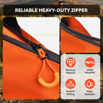 GearOZ hunting bag dimension 34L x 25H for bulky gear.