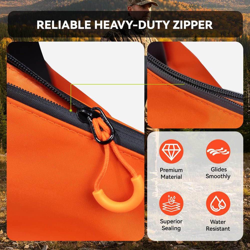 GearOZ hunting bag dimension 34L x 25H for bulky gear.