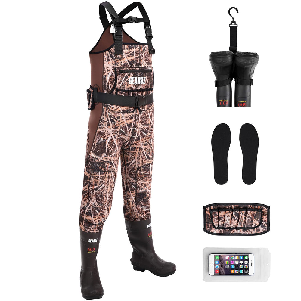 GearOZ waterfowl-waders-women front view camouflage for stealth during hunts
