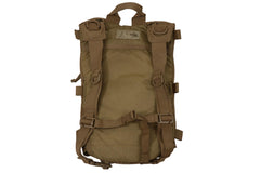 Gear Rack USGI FILBE coyote brown hydration pack carrier back view showing streamlined carry.