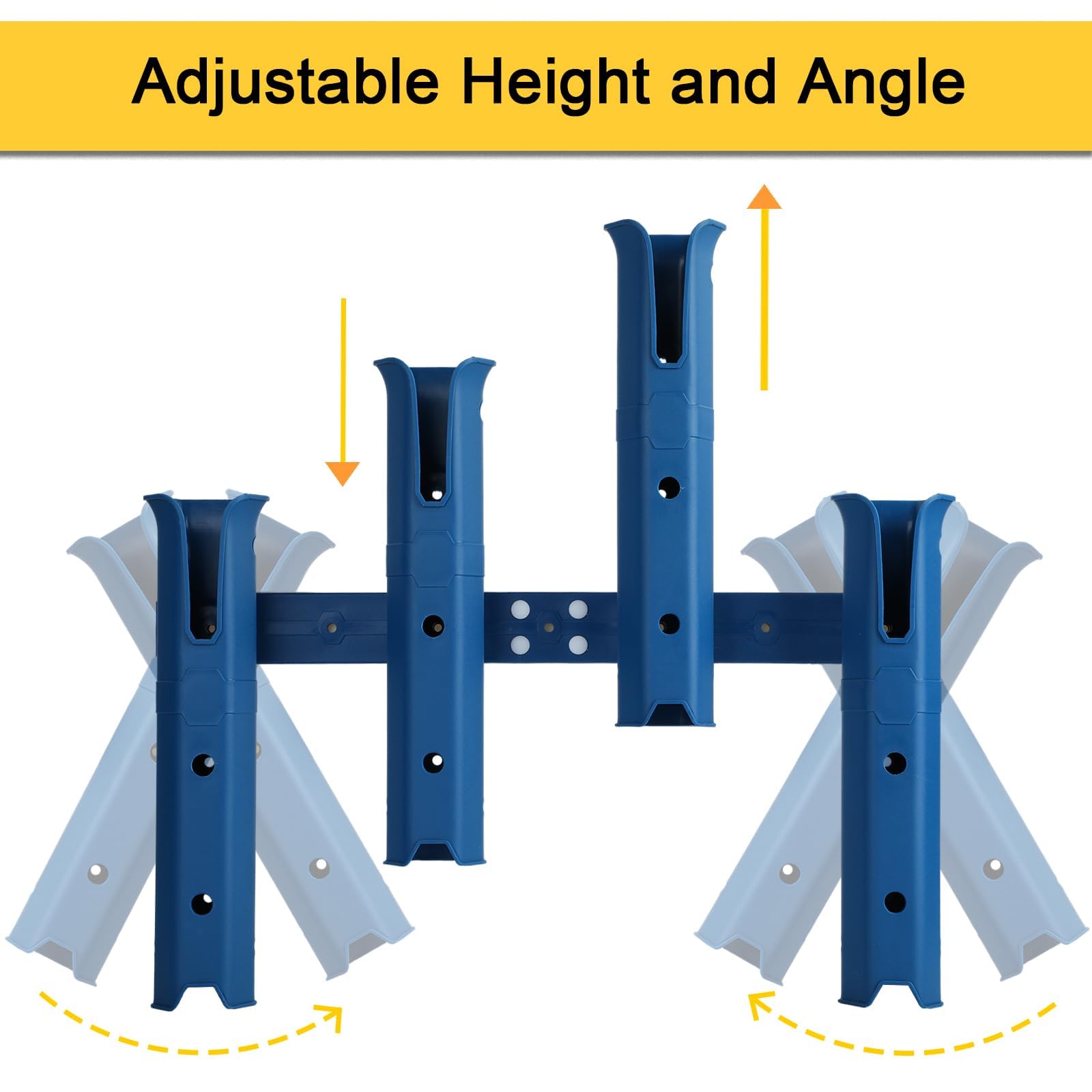 Adjustable height and angle mechanism of GearTrust rod holder
