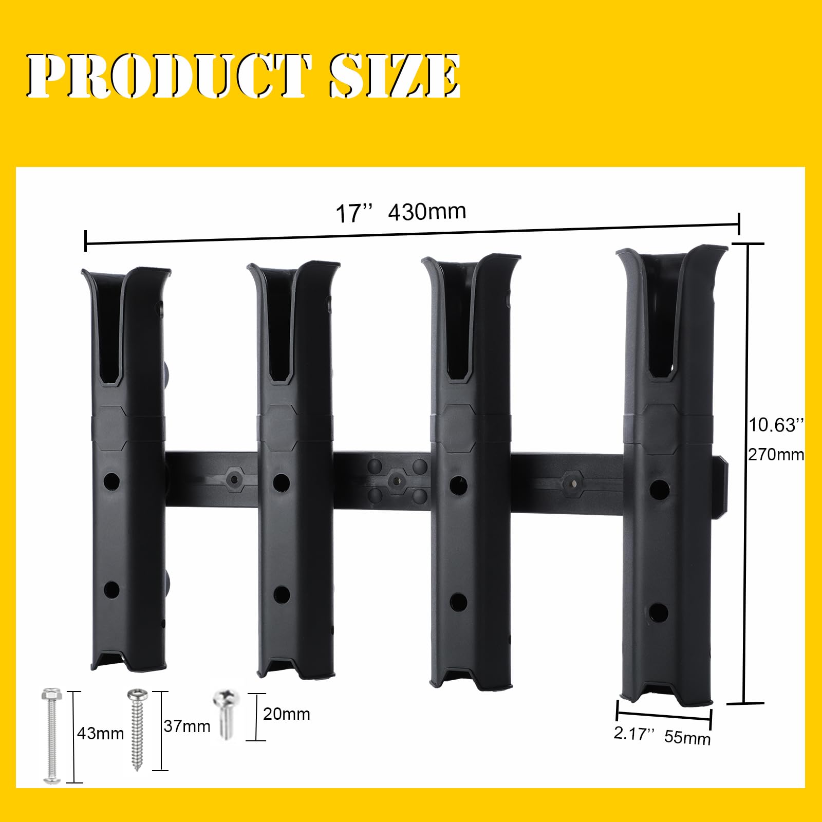 Close-up of adjustable height and angle mechanism on GearTrust rod holder