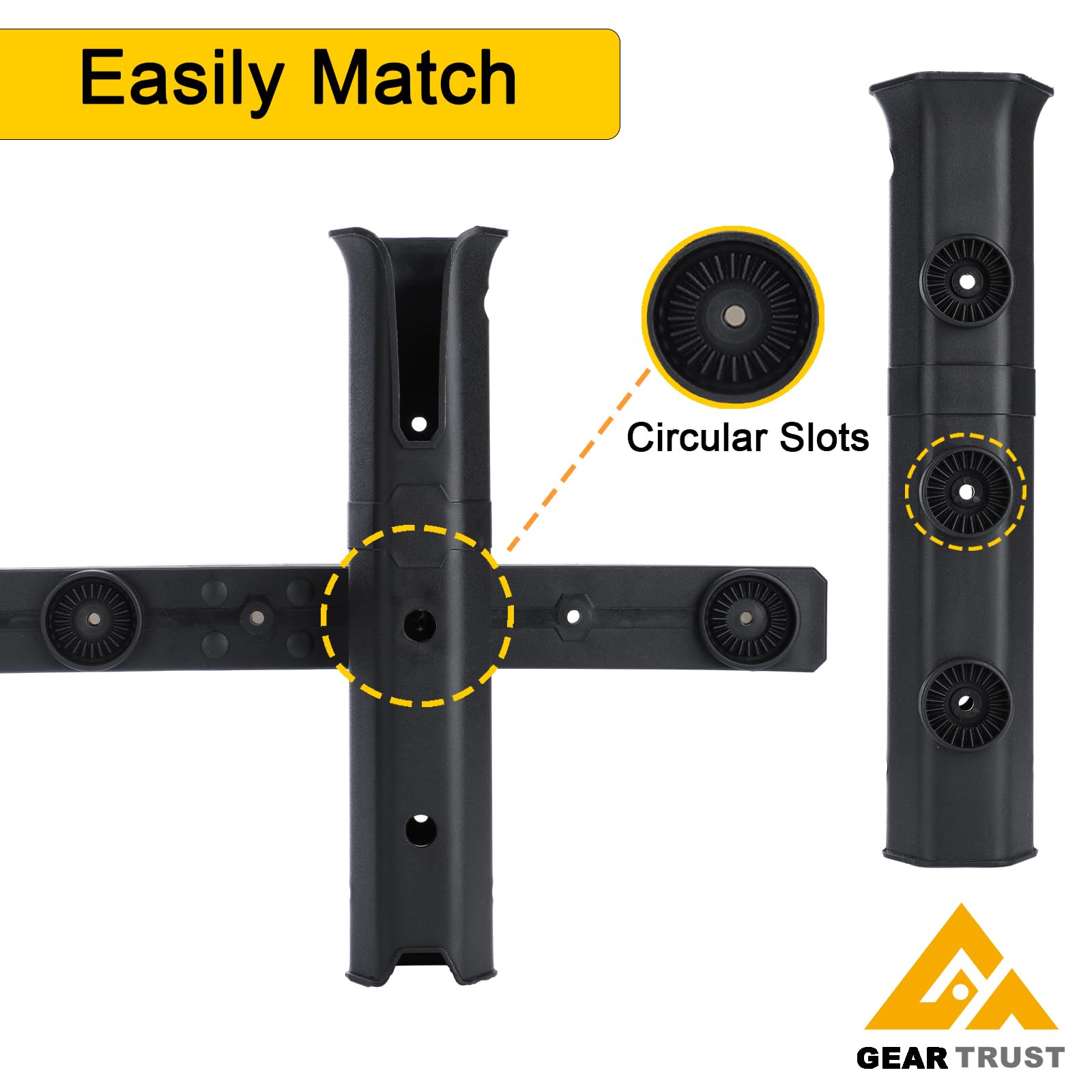 Sturdy ABS plastic rod holder tubes organizing multiple fishing rods