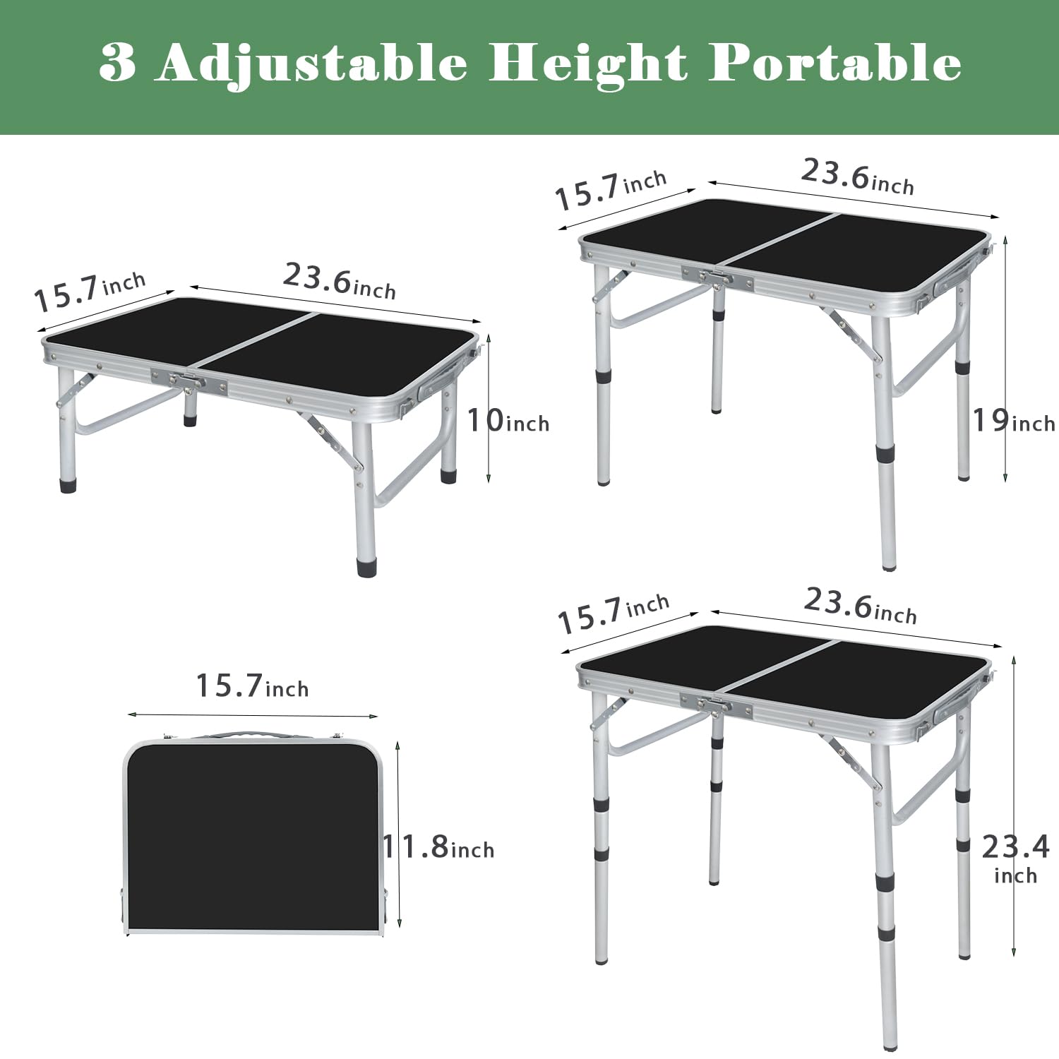 Geastsheng portable camping table folded-compact saves space for travel and storage.