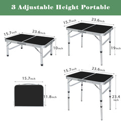 Geastsheng portable camping table folded-compact saves space for travel and storage.