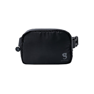 Geckobrands Waterproof Belt Bag with waterproof exterior protects valuables during light rain.